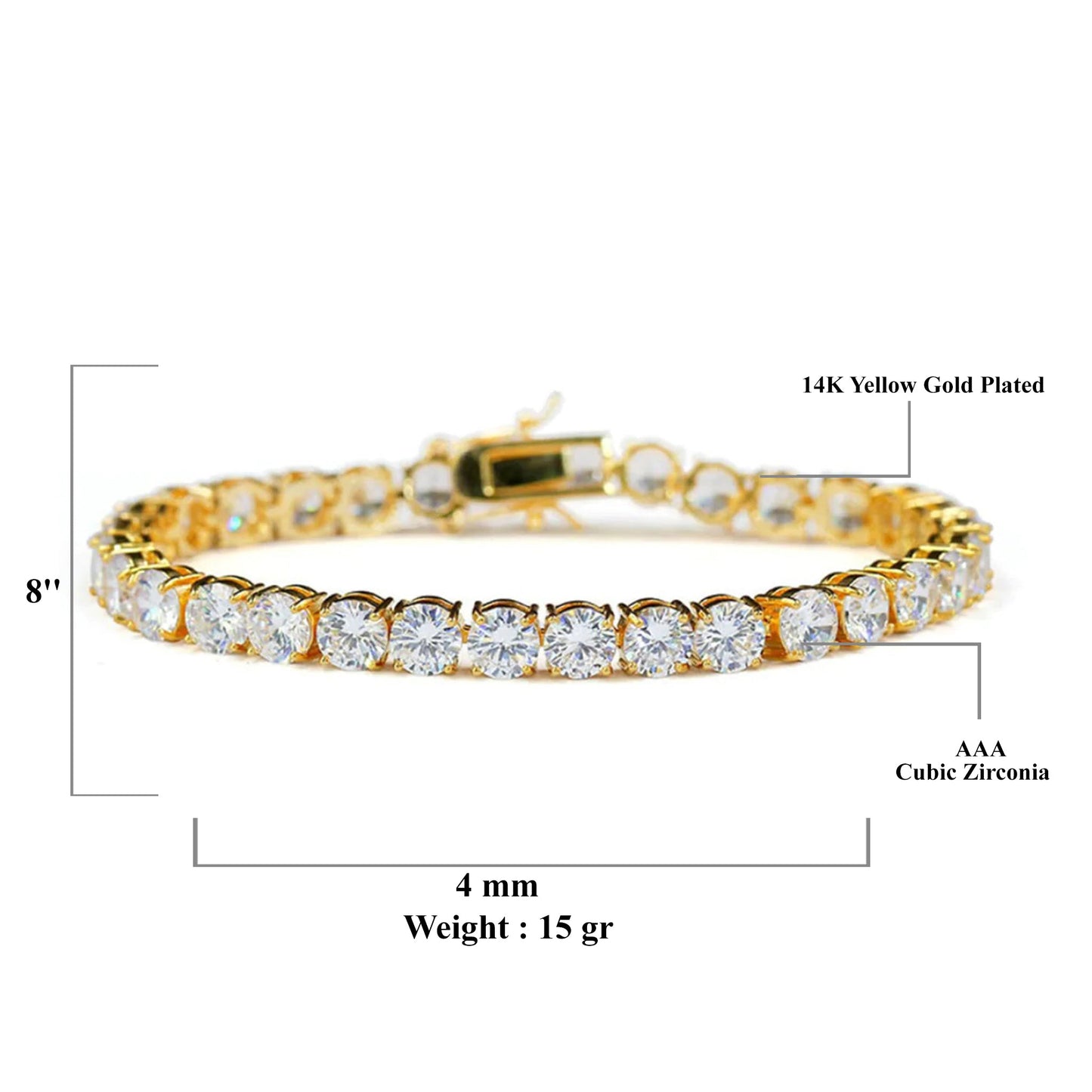 SPARKLE TENNIS CHAIN 4MM STERLING SILVER