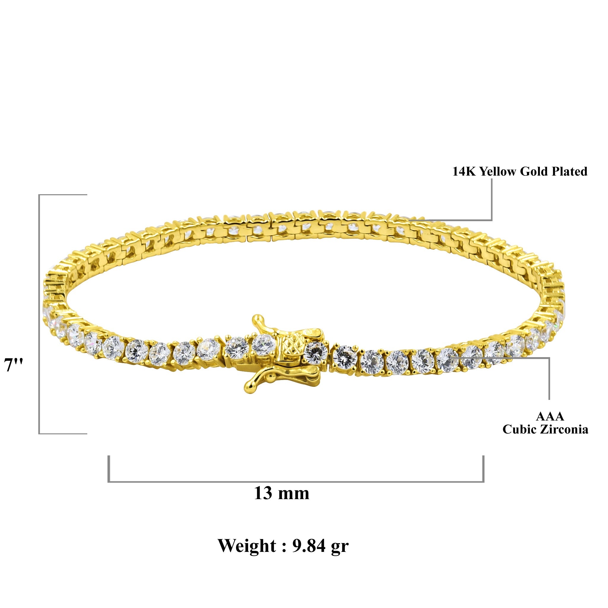 SPARKLE TENNIS CHAIN 3MM STERLING SILVER