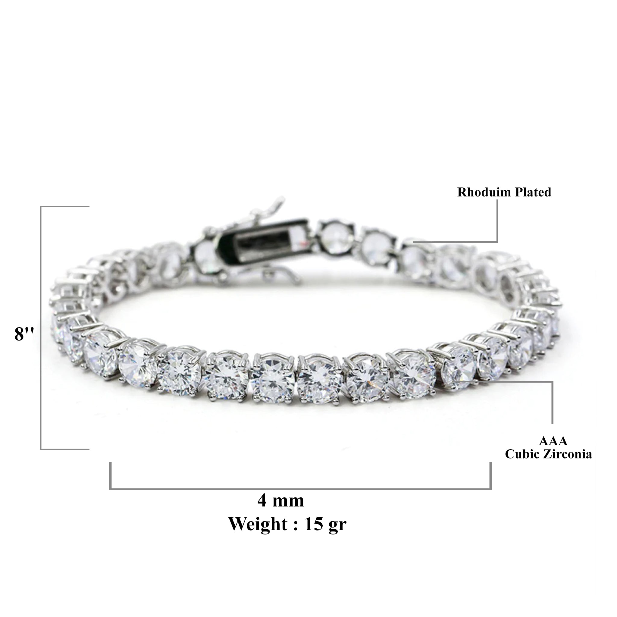 SPARKLE 4MM 925 SILVER TENNIS CHAIN