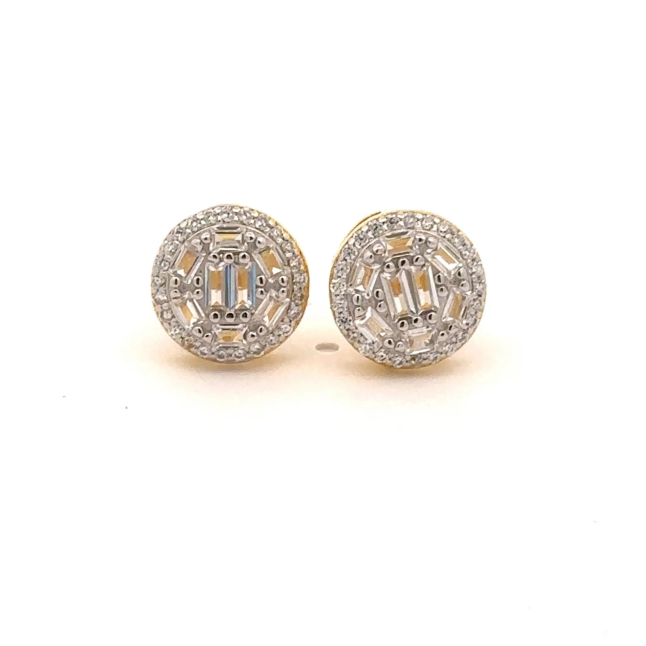 PANACIAR ST.SILVER GOLD ICED OUT EARRINGS