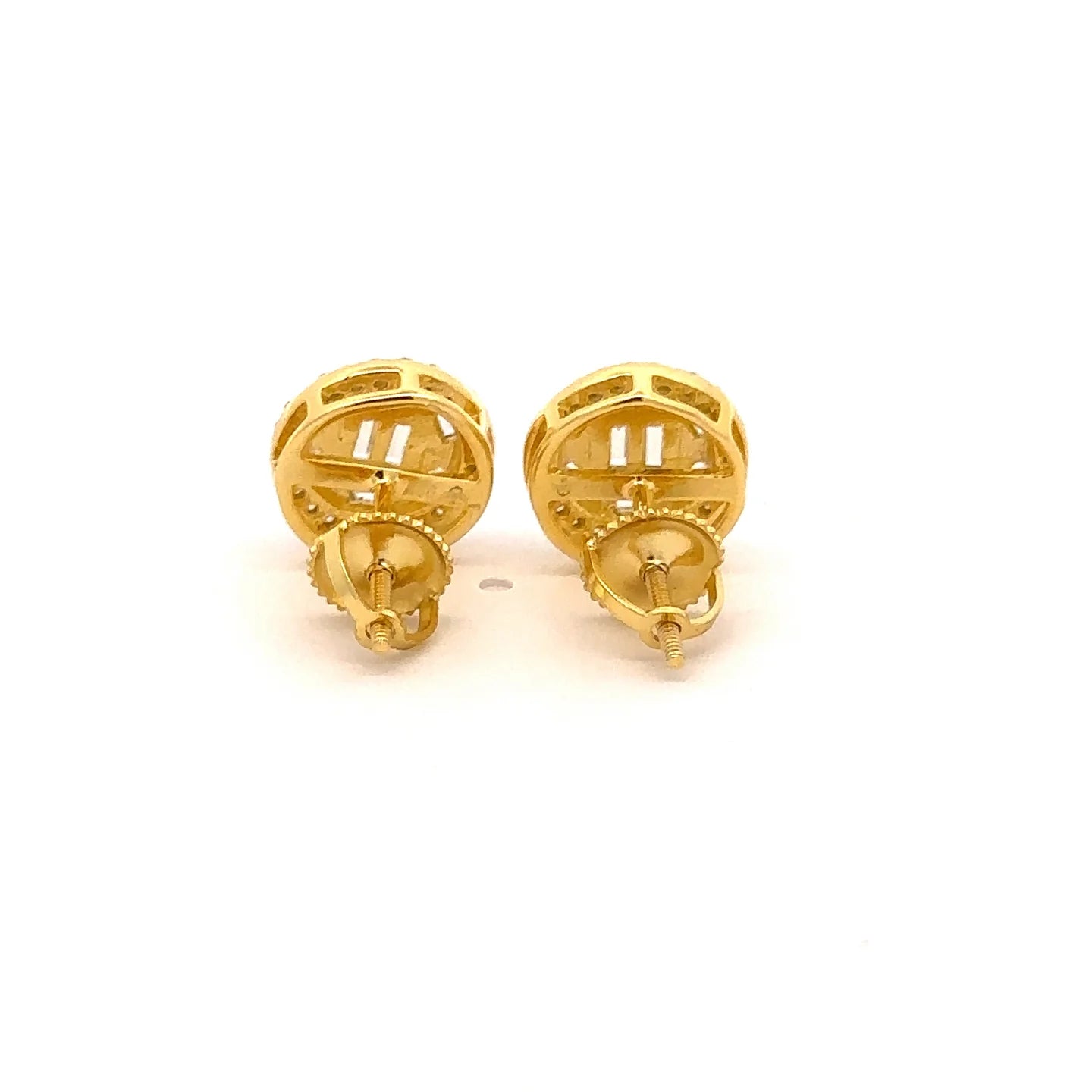 PANACIAR ST.SILVER GOLD ICED OUT EARRINGS